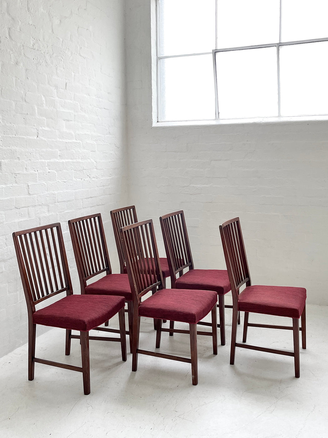 Six Danish Spoke-back Dining Chairs