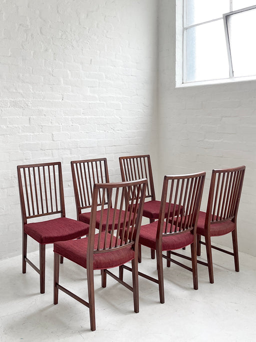 Six Danish Spoke-back Dining Chairs