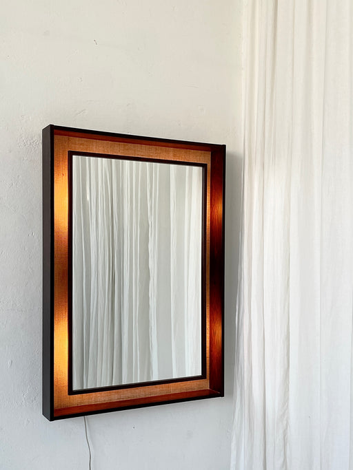 Danish Rosewood Lighted Dressing Mirror