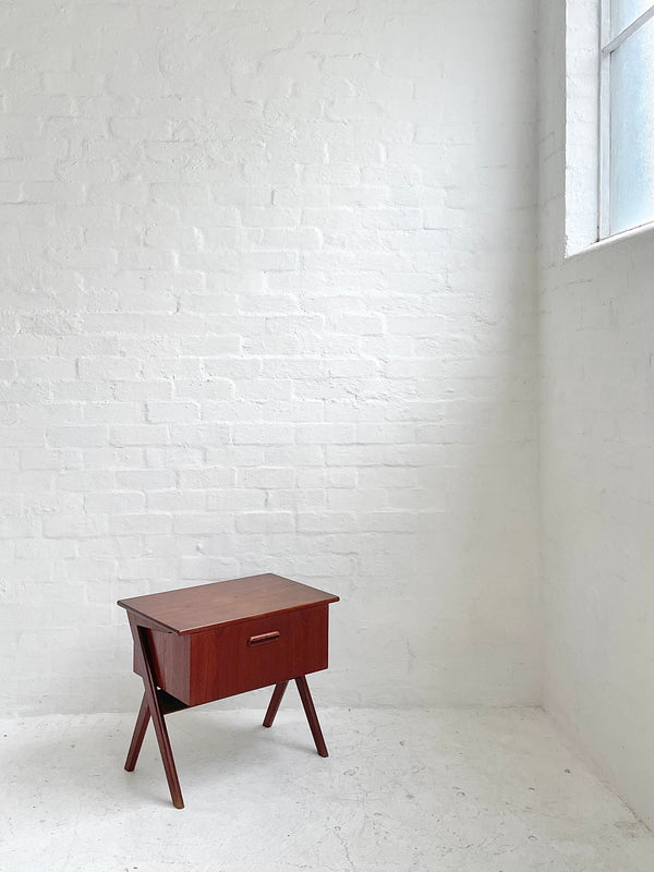 Danish Teak Side Table & Sewing Tidy