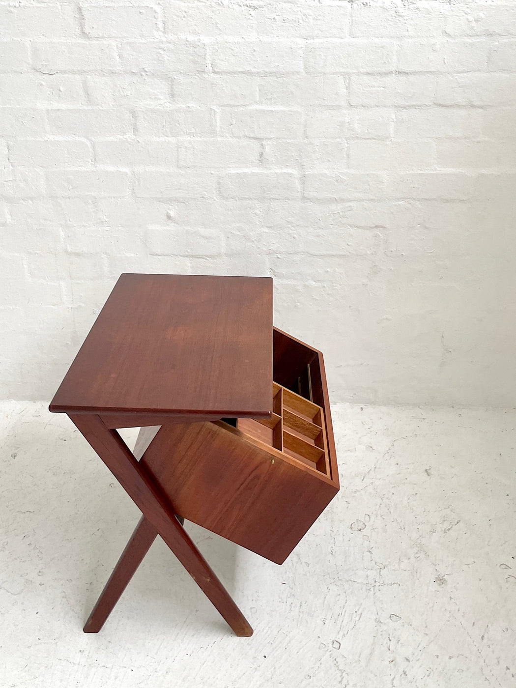 Danish Teak Side Table & Sewing Tidy