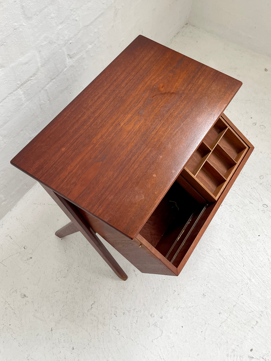 Danish Teak Side Table & Sewing Tidy