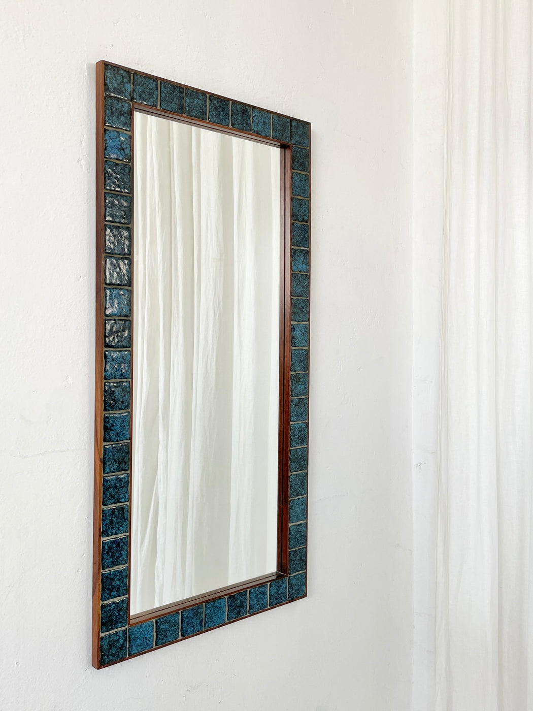 Danish Rosewood Tile Mirror & Side Table