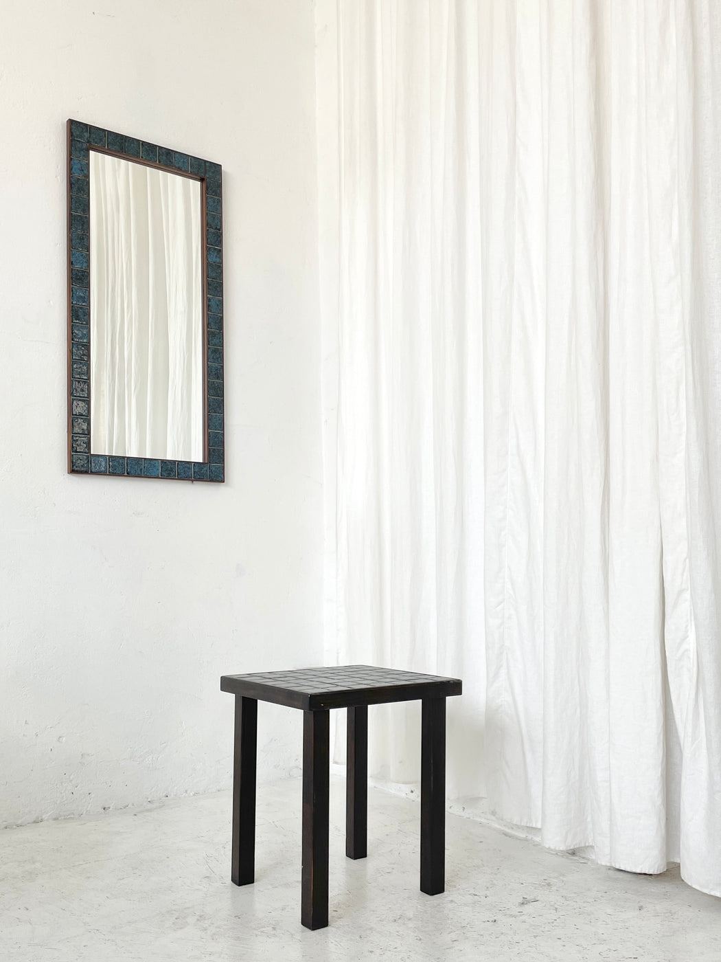 Danish Rosewood Tile Mirror & Side Table