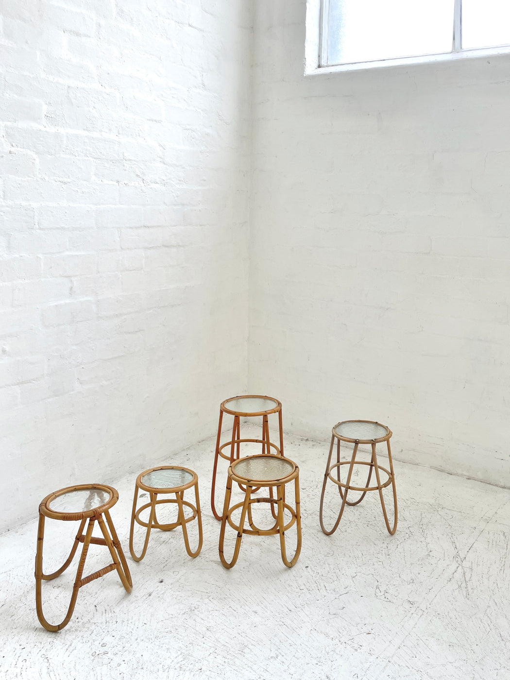 Set of Vintage Cane Pot Stands
