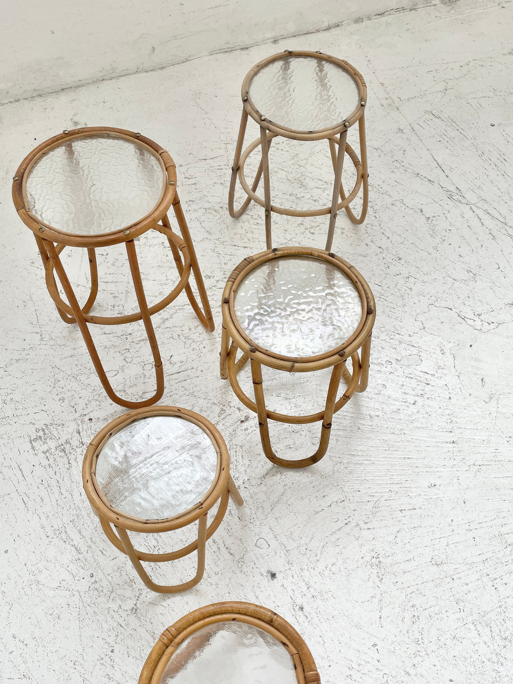 Set of Vintage Cane Pot Stands