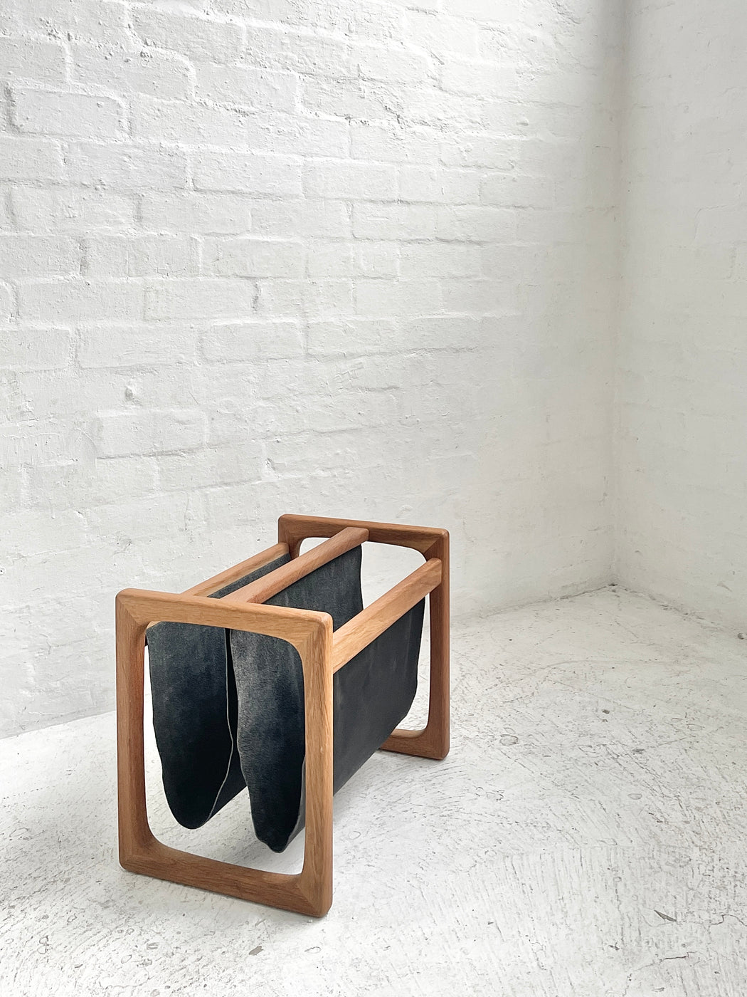Danish Oak & Leather Magazine Holder