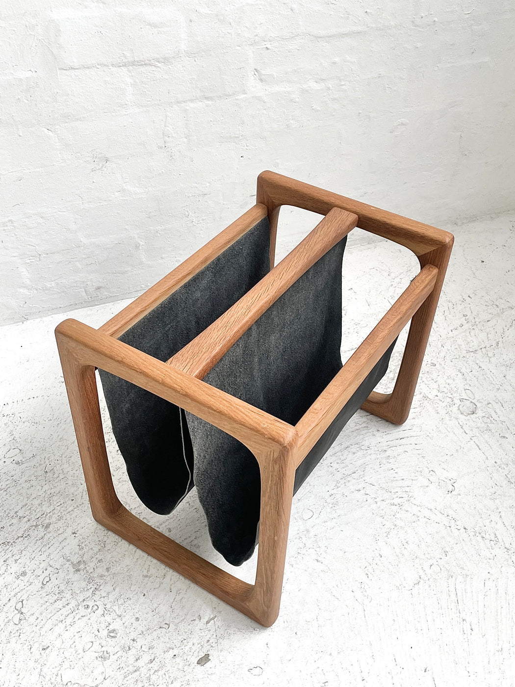Danish Oak & Leather Magazine Holder