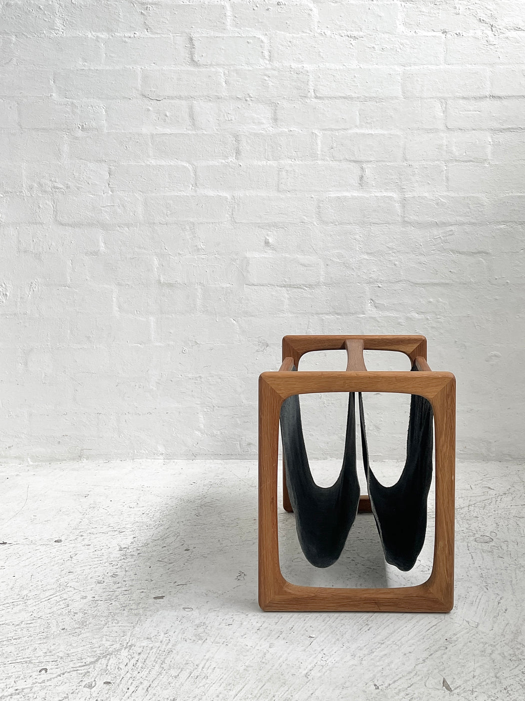 Danish Oak & Leather Magazine Holder