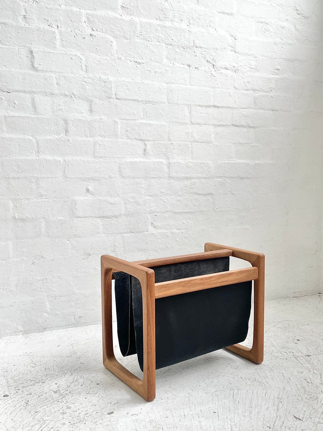 Danish Oak & Leather Magazine Holder