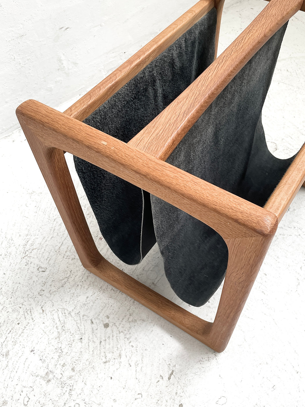 Danish Oak & Leather Magazine Holder