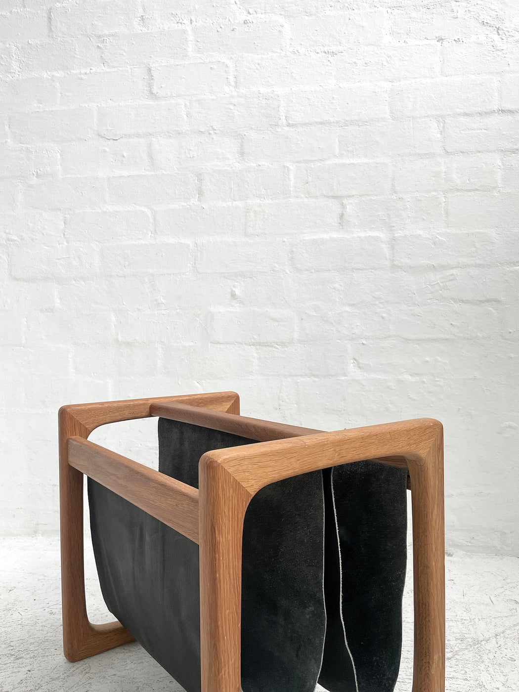 Danish Oak & Leather Magazine Holder