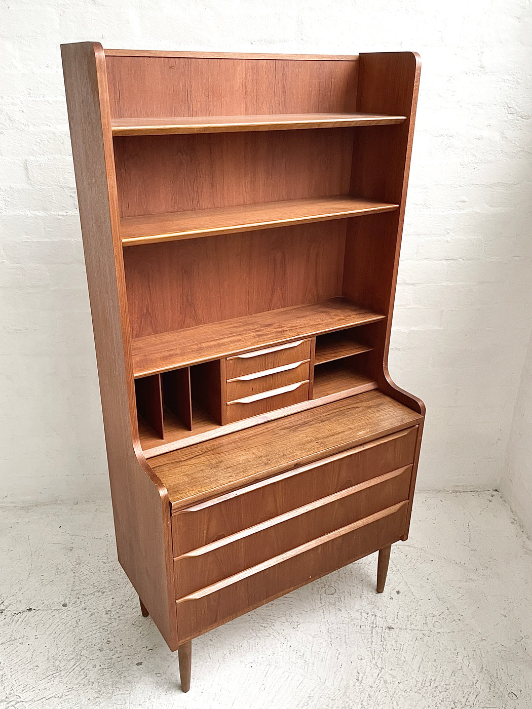Danish Teak Bookcase Desk
