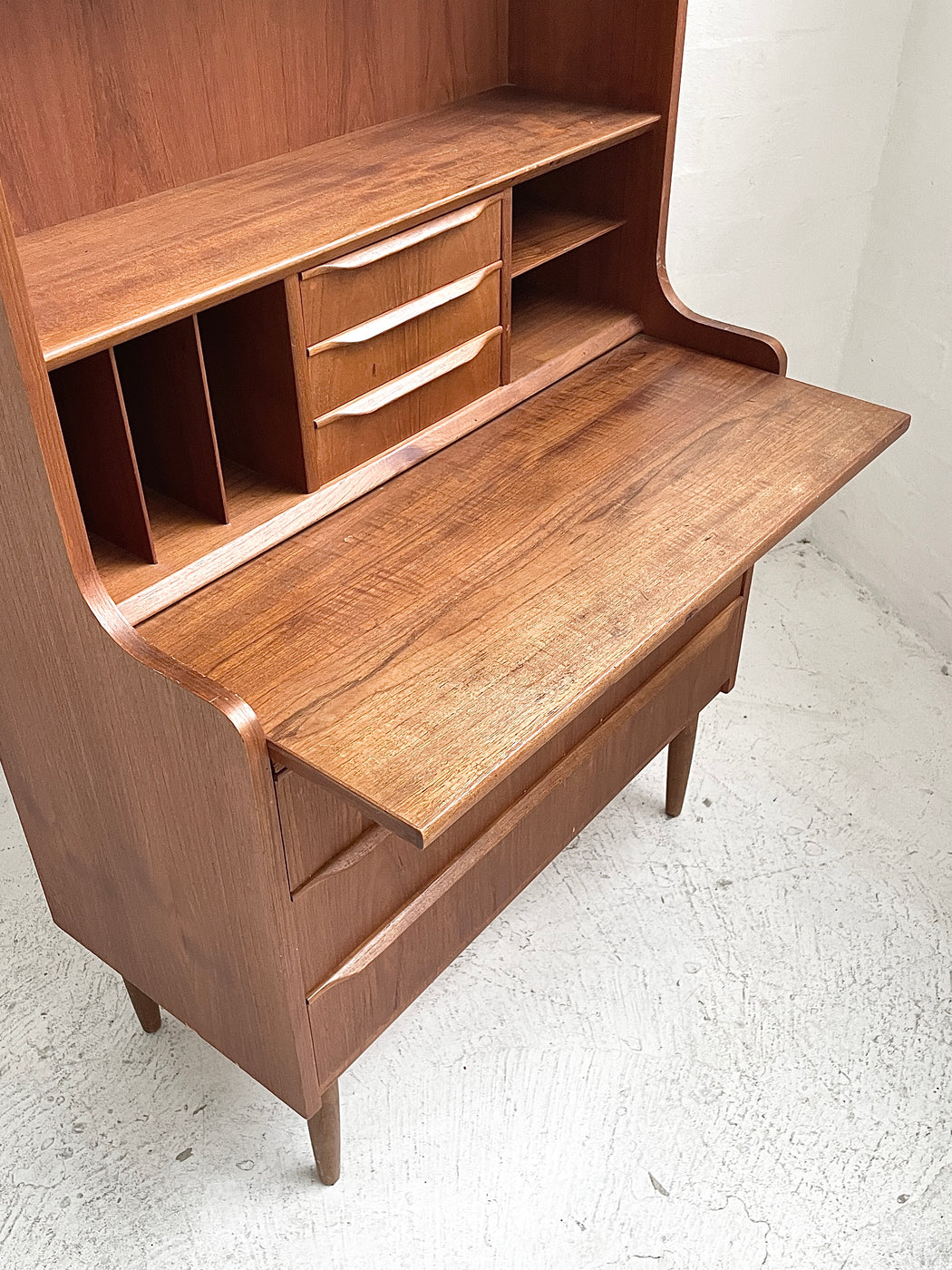 Danish Teak Bookcase Desk
