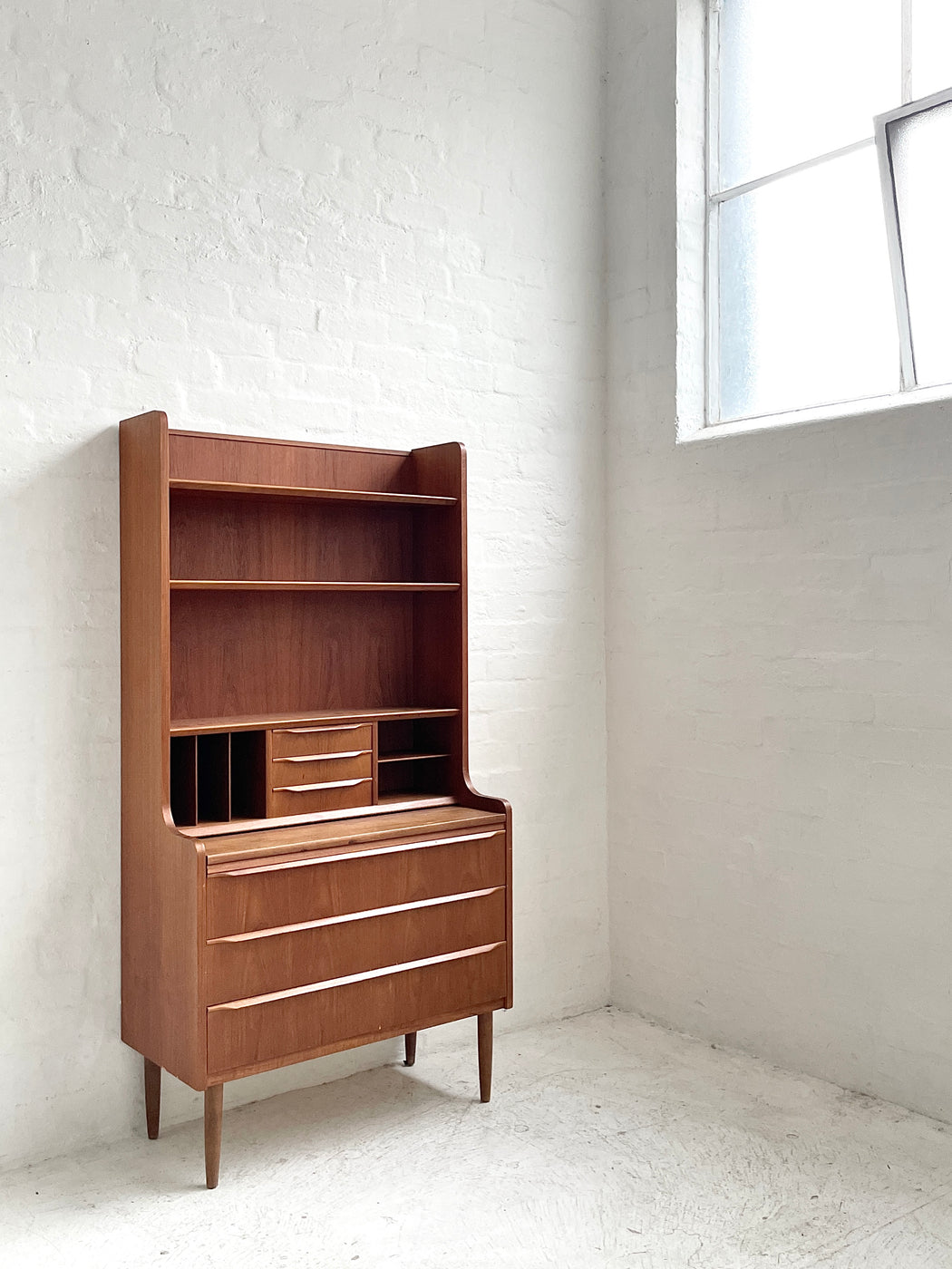 Danish Teak Bookcase Desk