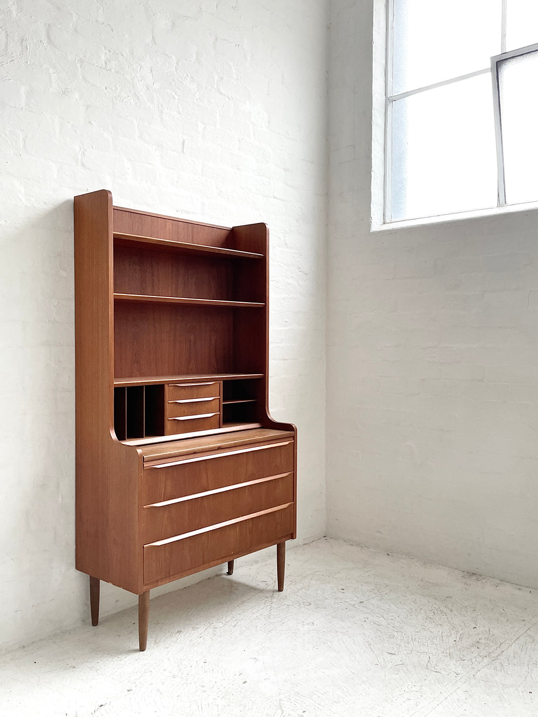 Danish Teak Bookcase Desk