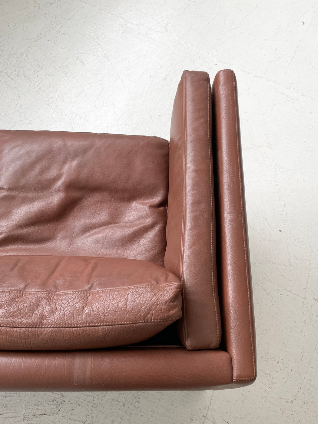 Danish Tan Leather Sofa