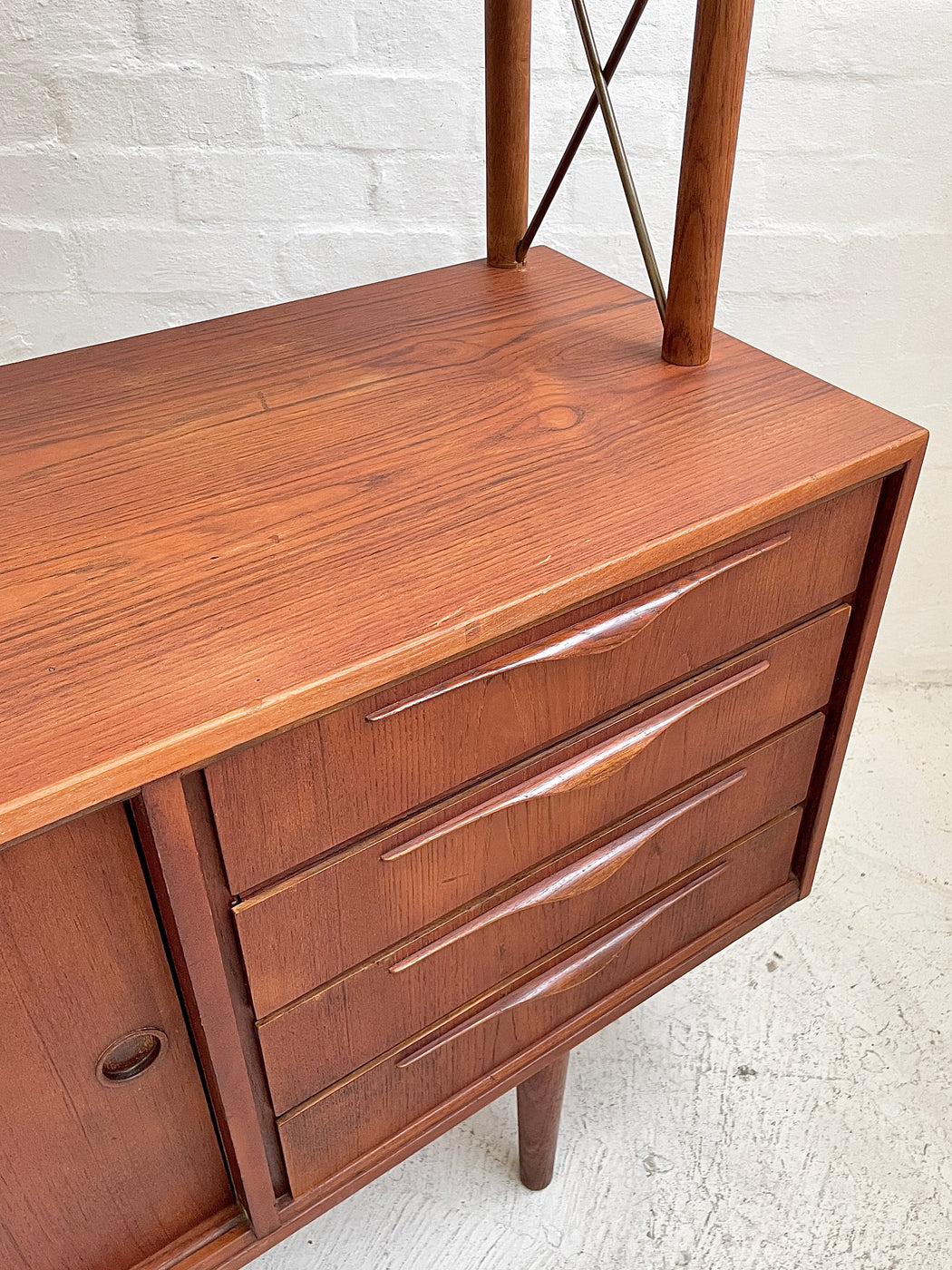 Danish Two-Tiered Teak Sideboard