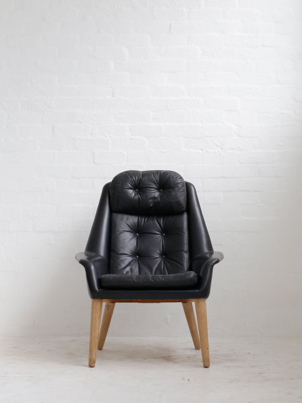 Danish Leather & Oak Easy Chair
