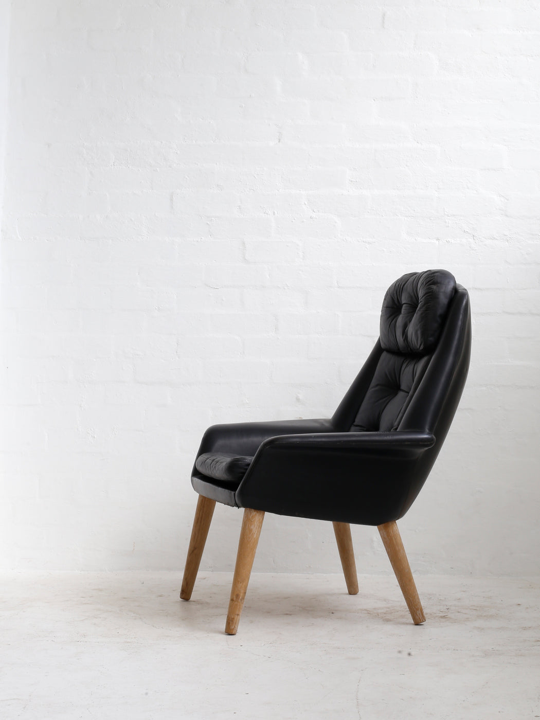 Danish Leather & Oak Easy Chair