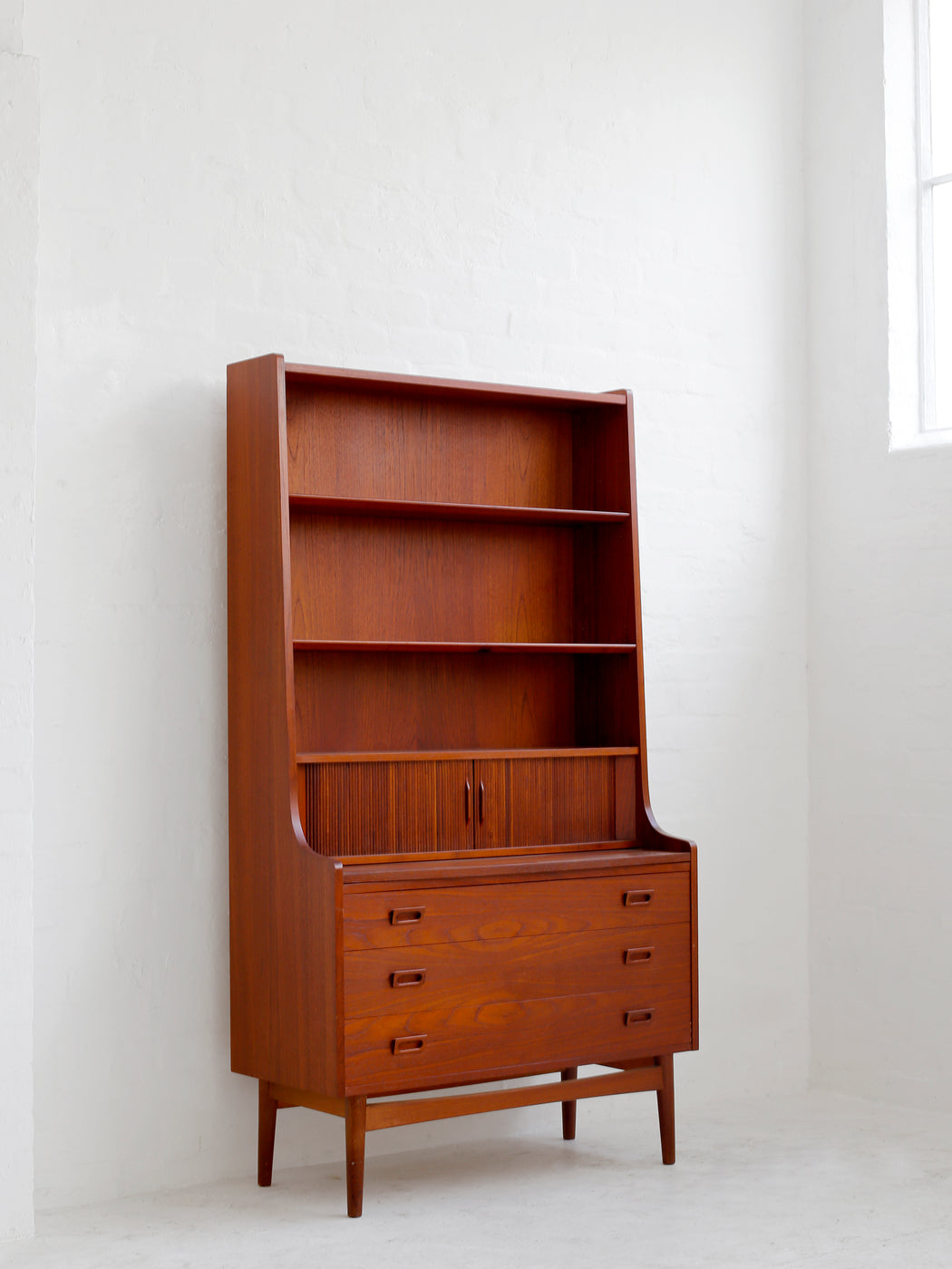 Danish Teak Bureau Bookcase