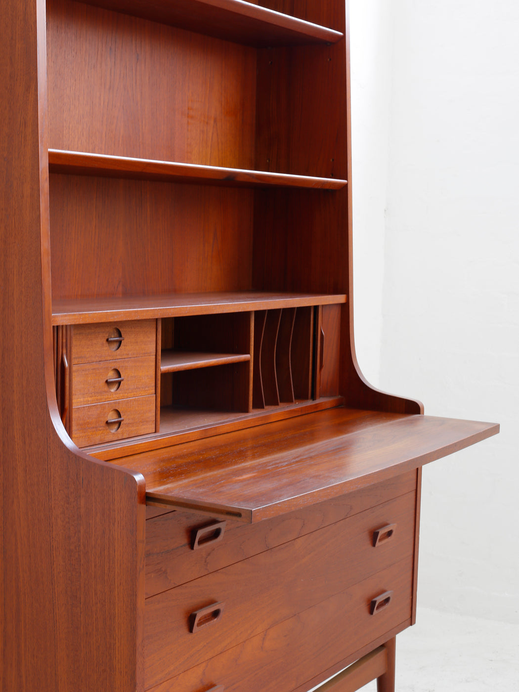Danish Teak Bureau Bookcase