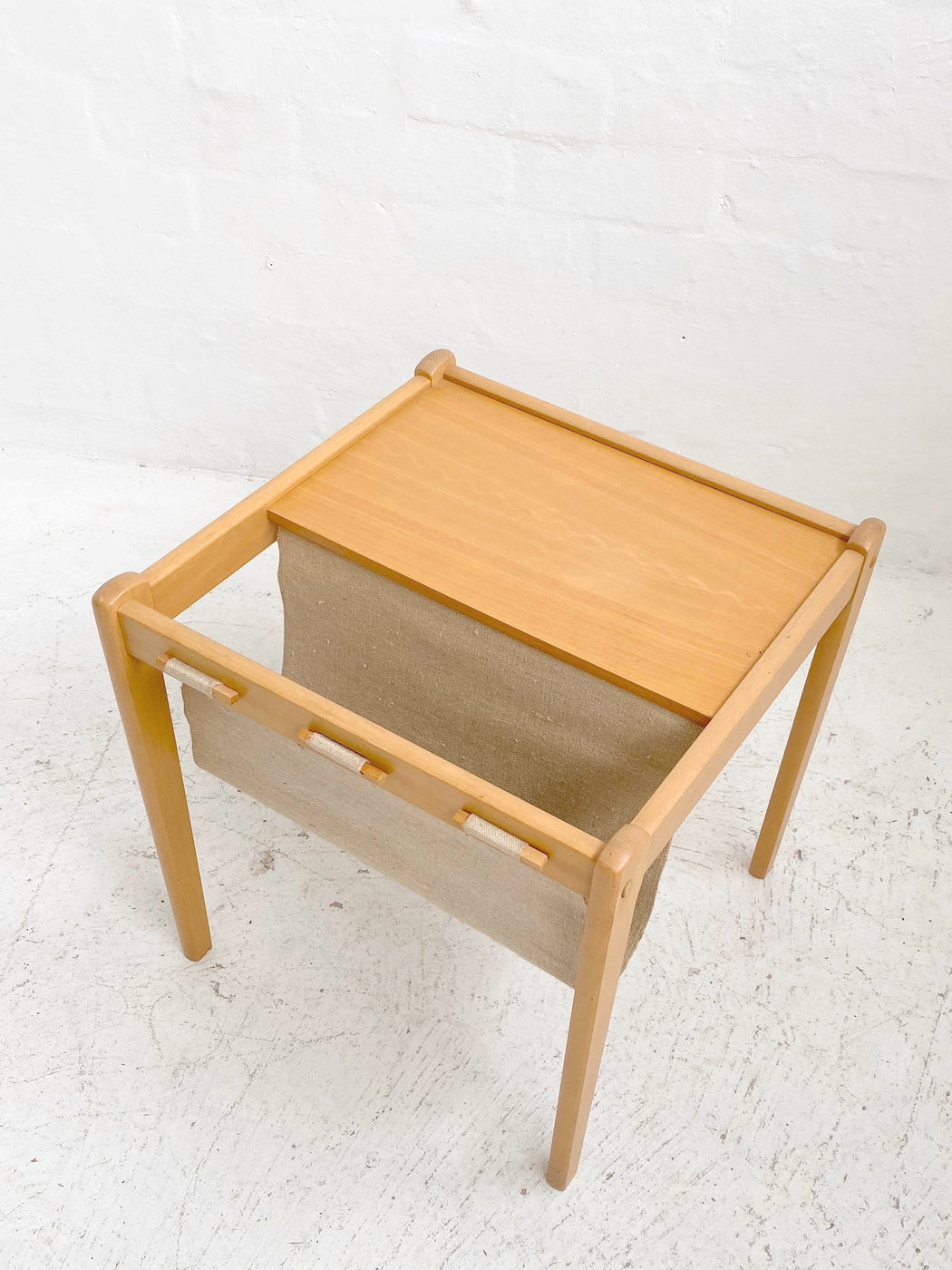 Danish Side Table Magazine Holder