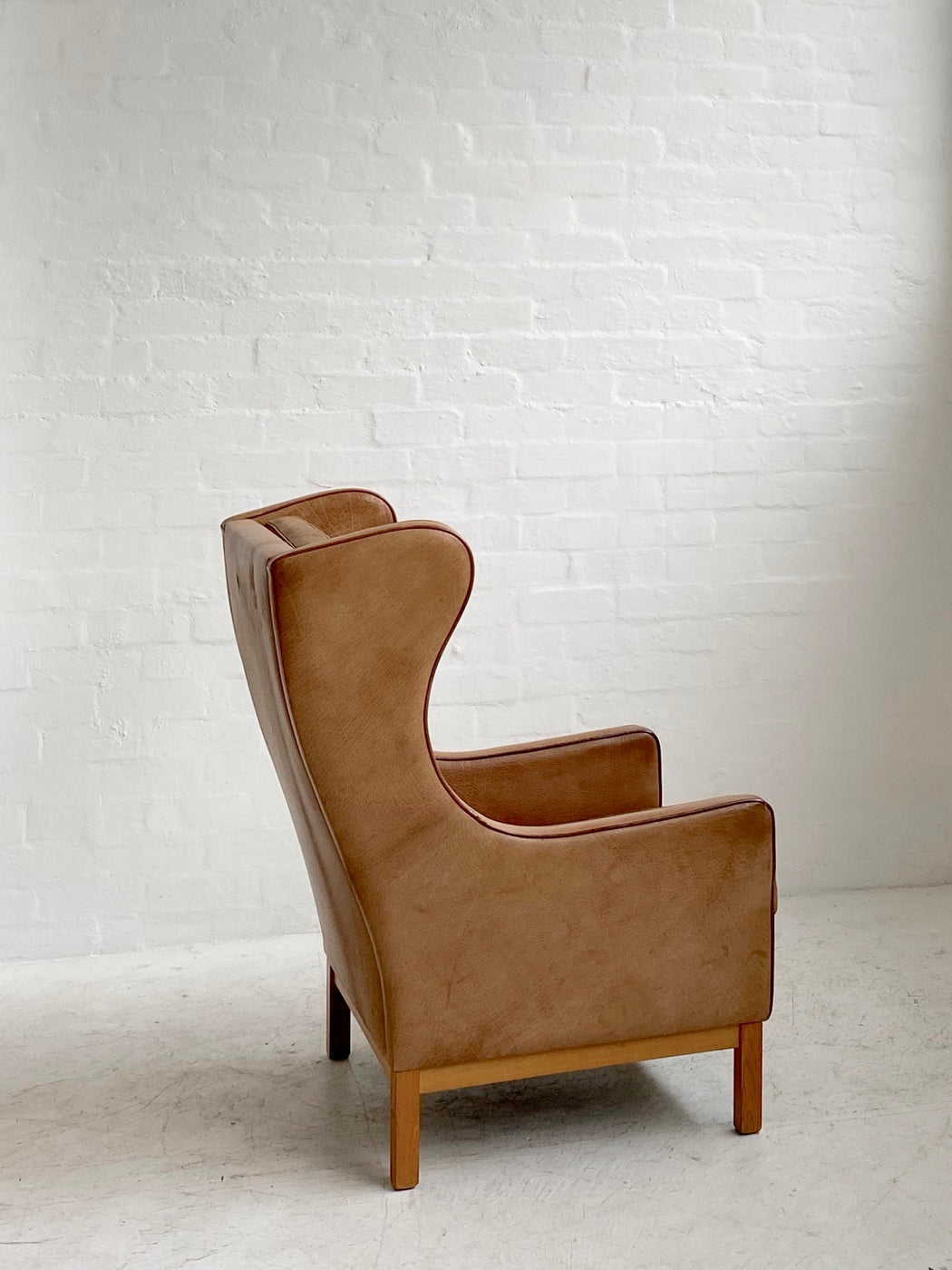 Danish Wingback Leather Chair
