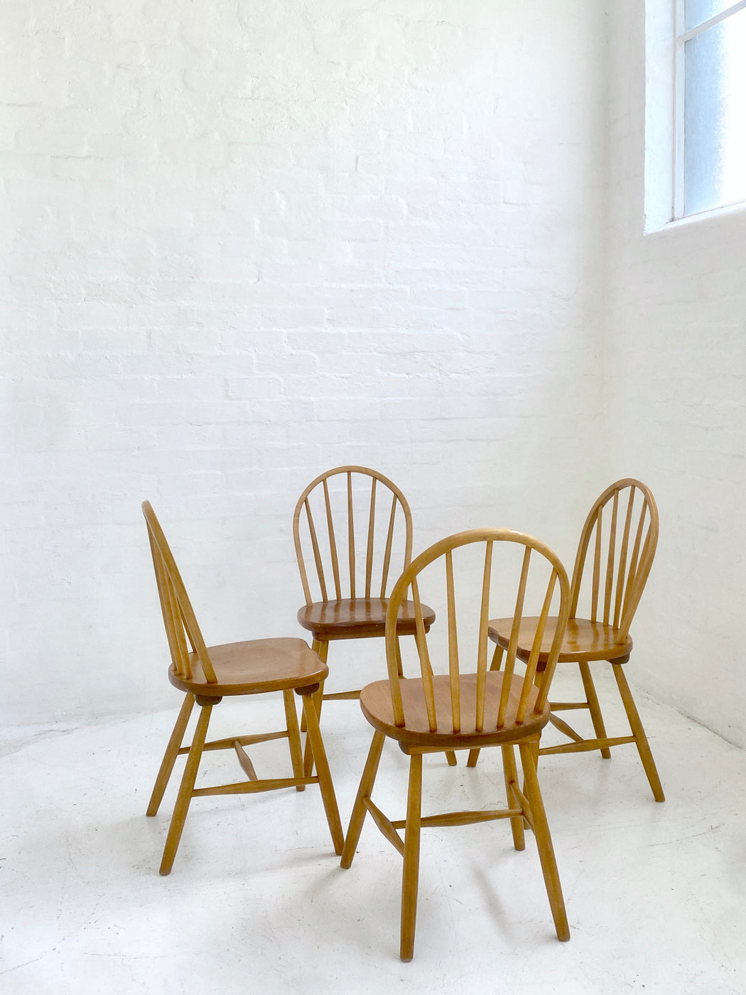Set of four Swedish Spindle Back Chairs