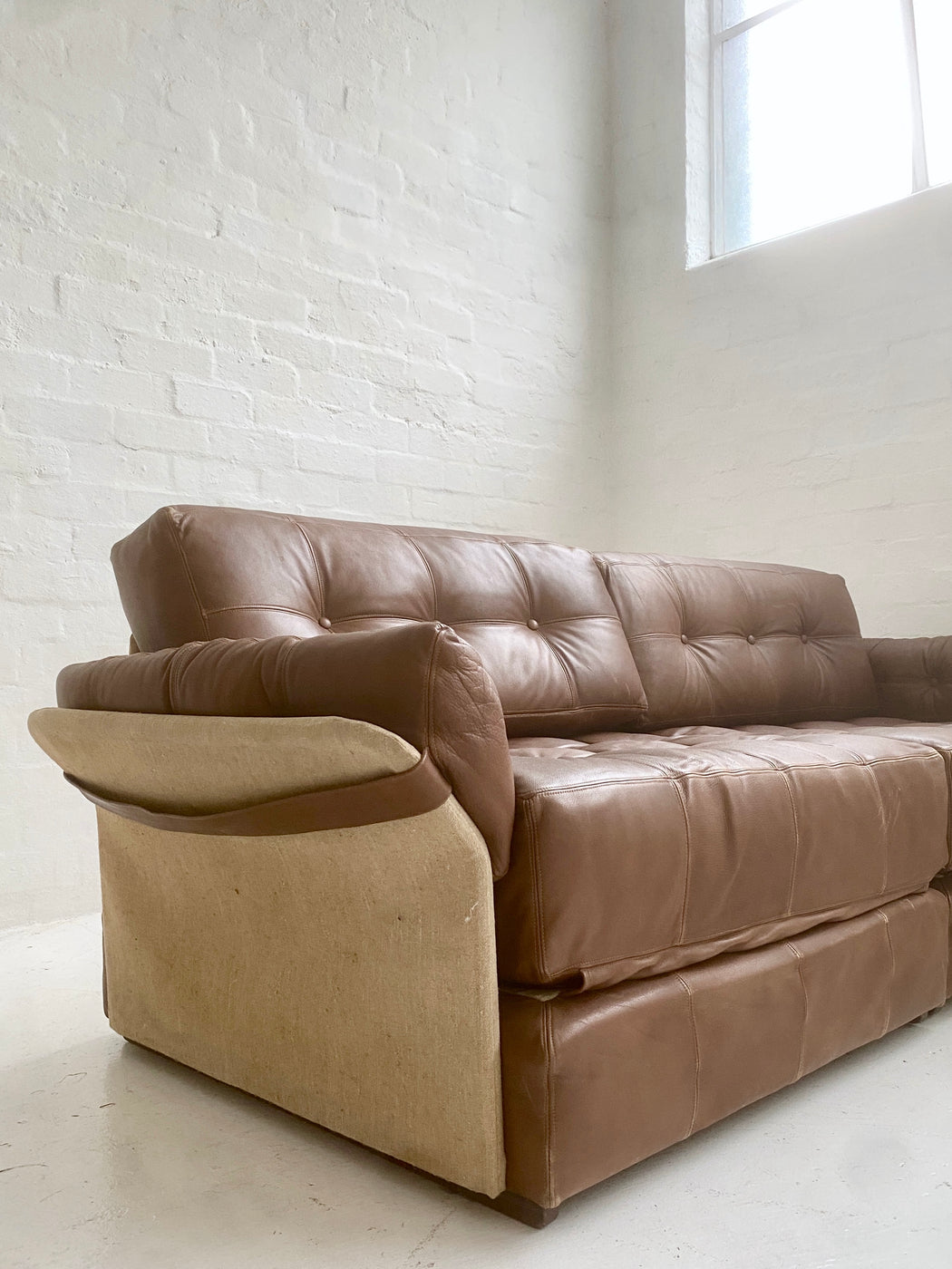 European Modular Leather Sofa