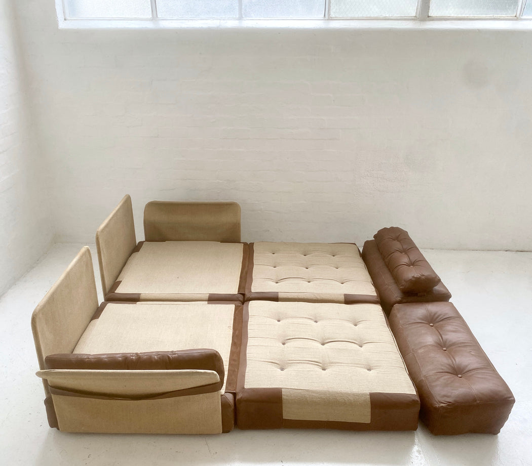 European Modular Leather Sofa