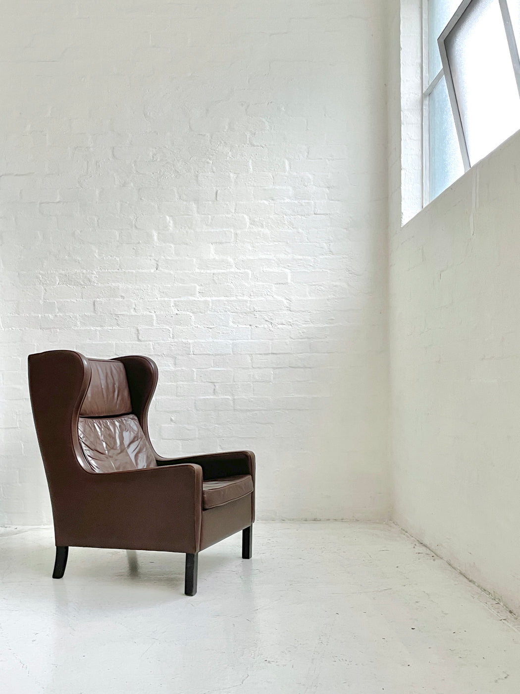 Mogens Hansen Leather Wingback Chair