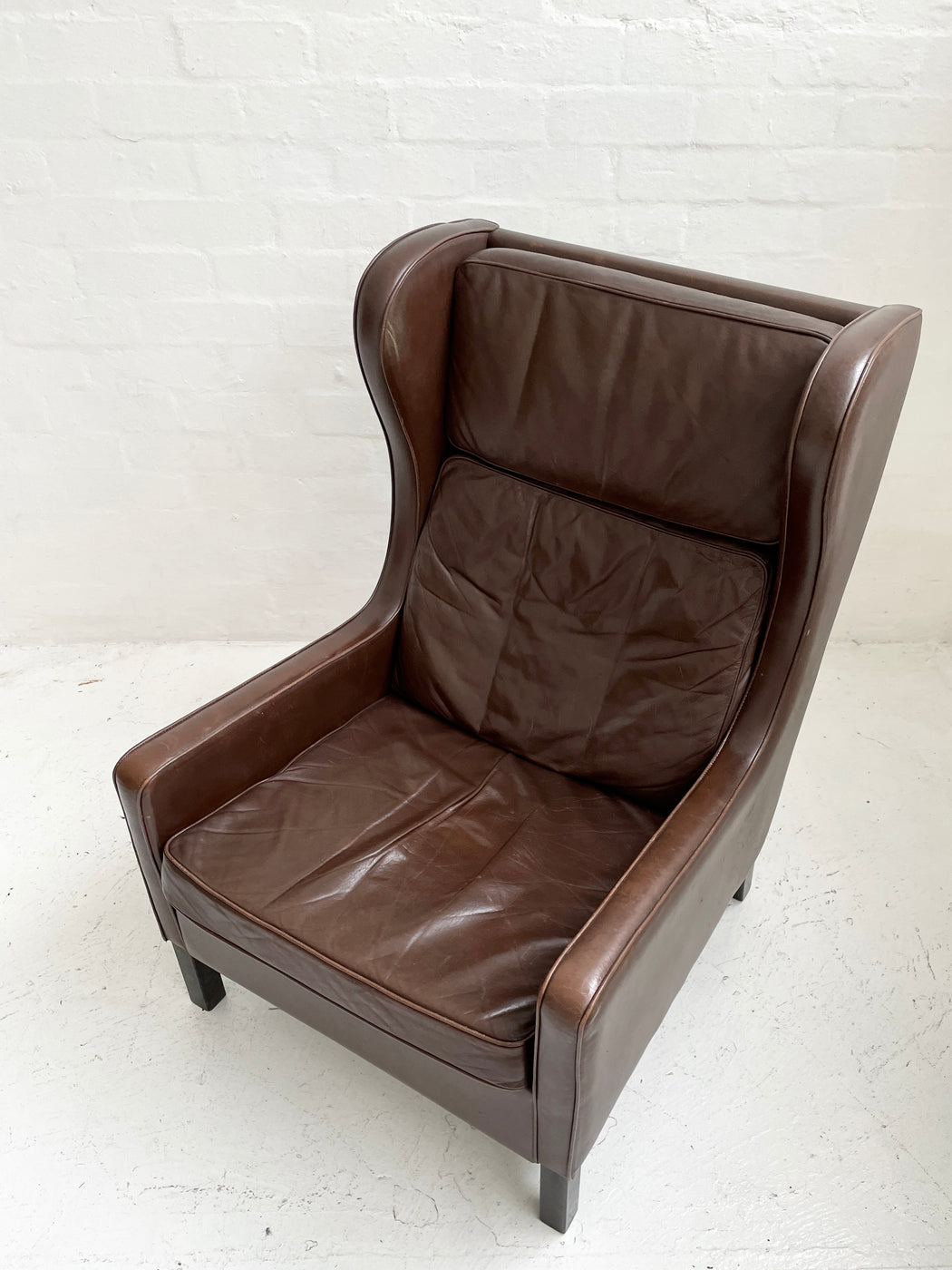 Mogens Hansen Leather Wingback Chair