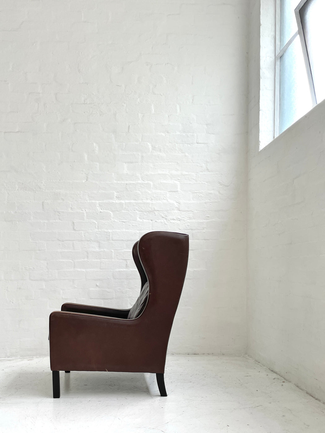 Mogens Hansen Leather Wingback Chair