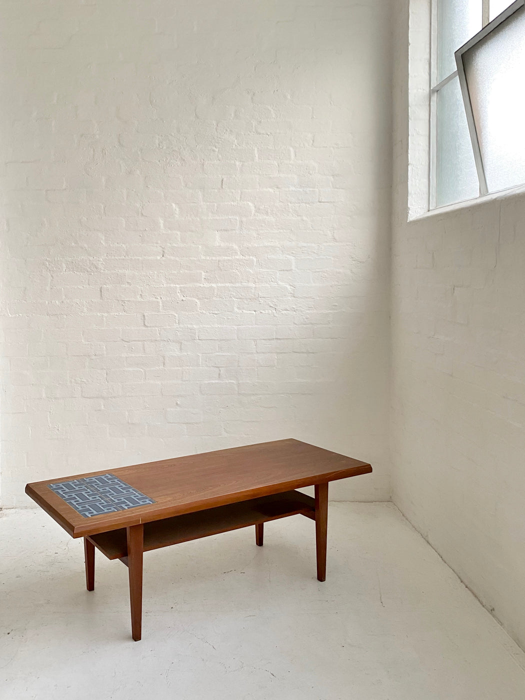 Danish Coffee Table with Tile Inlay