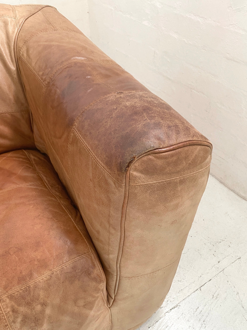 Cognac Leather Sofa