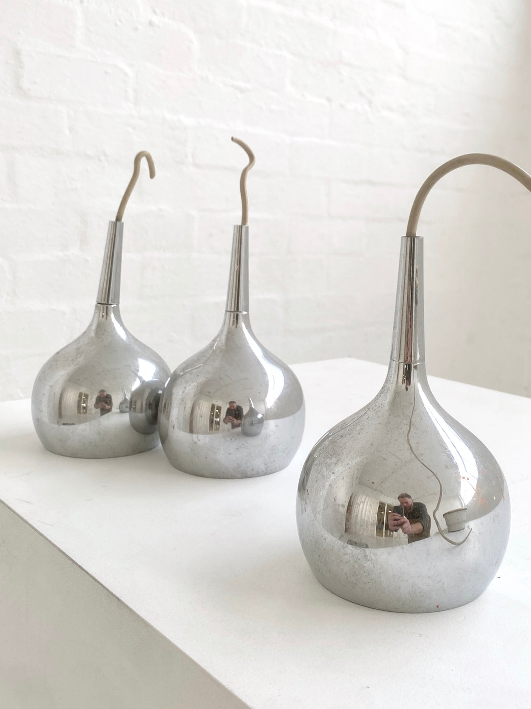 Set of Three Vintage Danish Pendant Lights