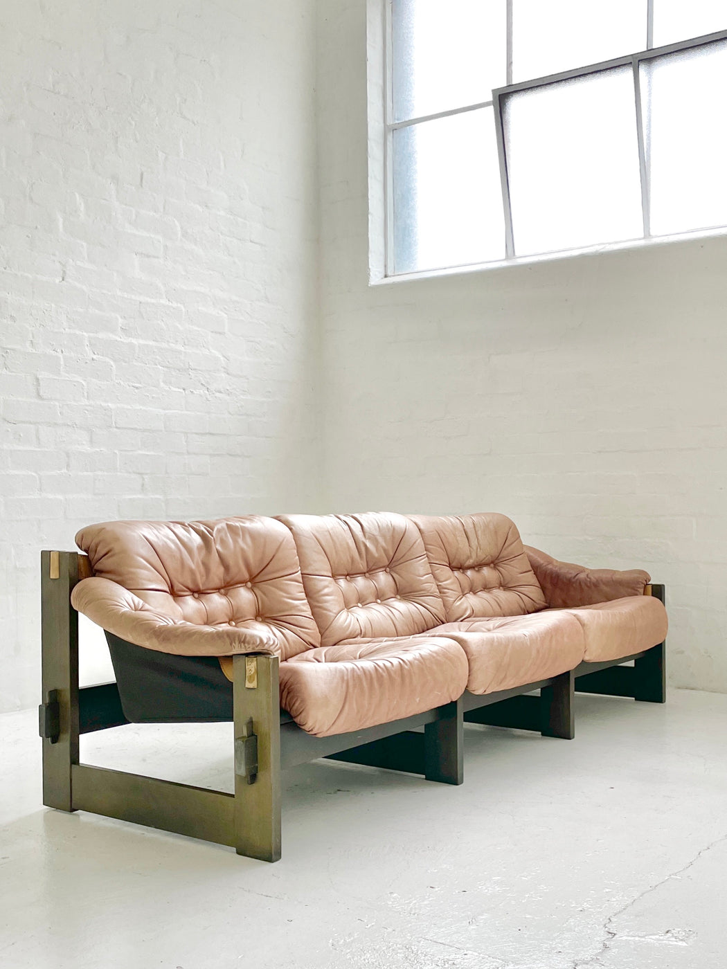 Danish Leather Sling Sofa