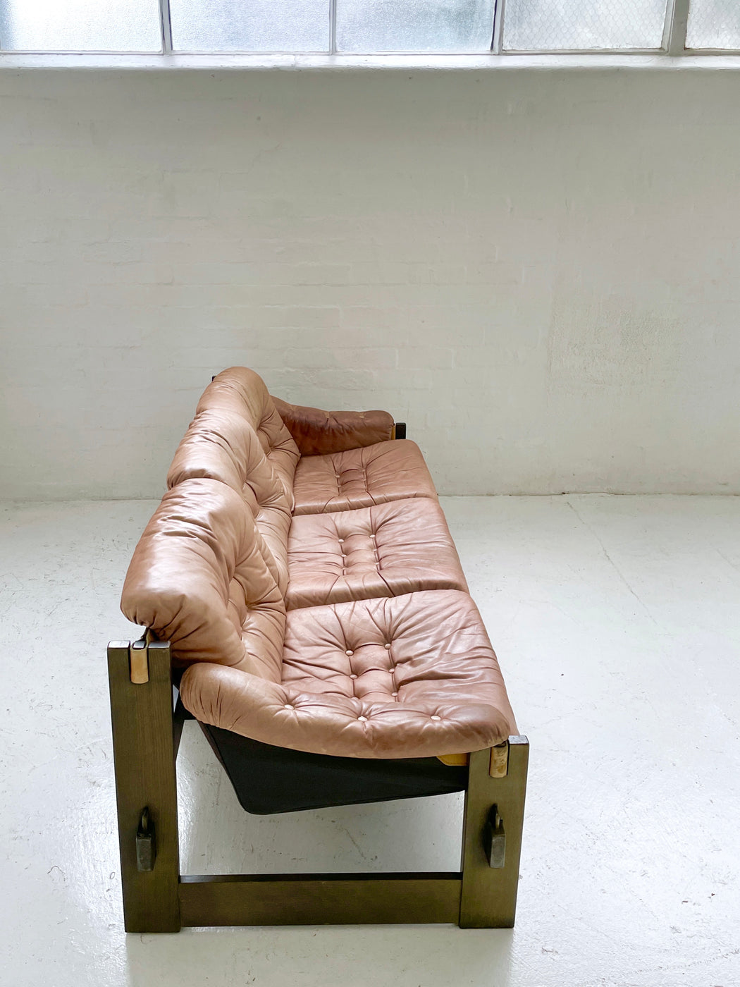 Danish Leather Sling Sofa