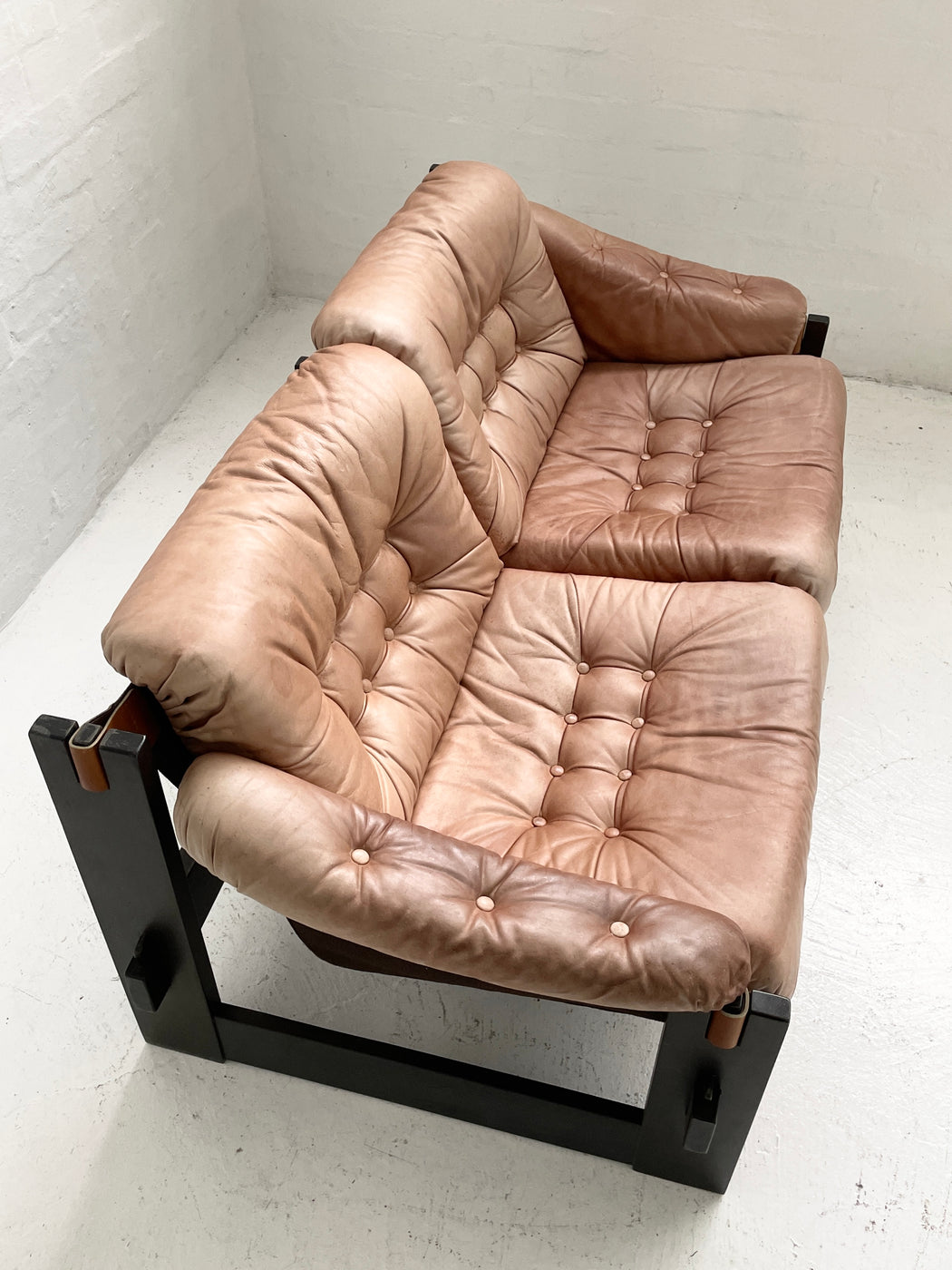 Danish Leather Sling Sofa