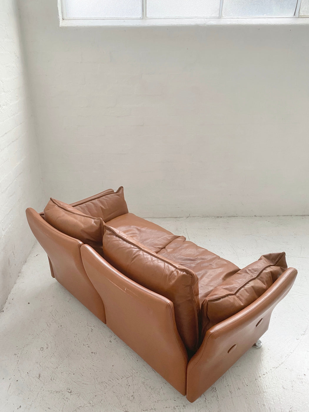 Danish 1970s Leather Sofa