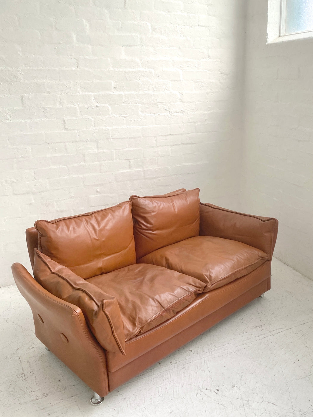 Danish 1970s Leather Sofa