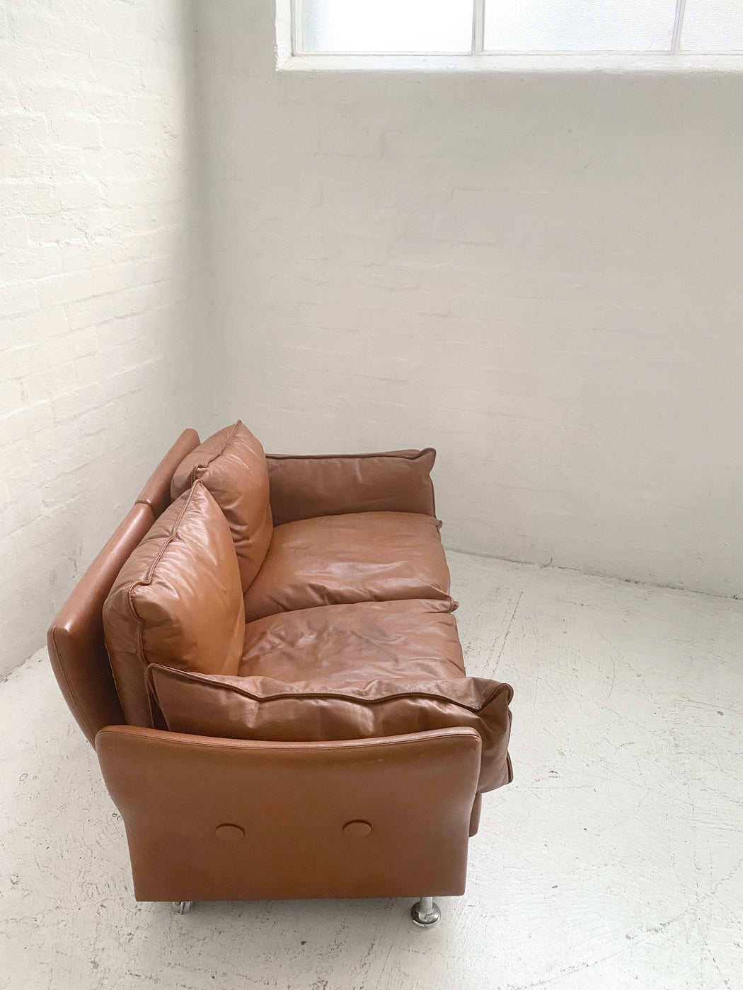 Danish 1970s Leather Sofa