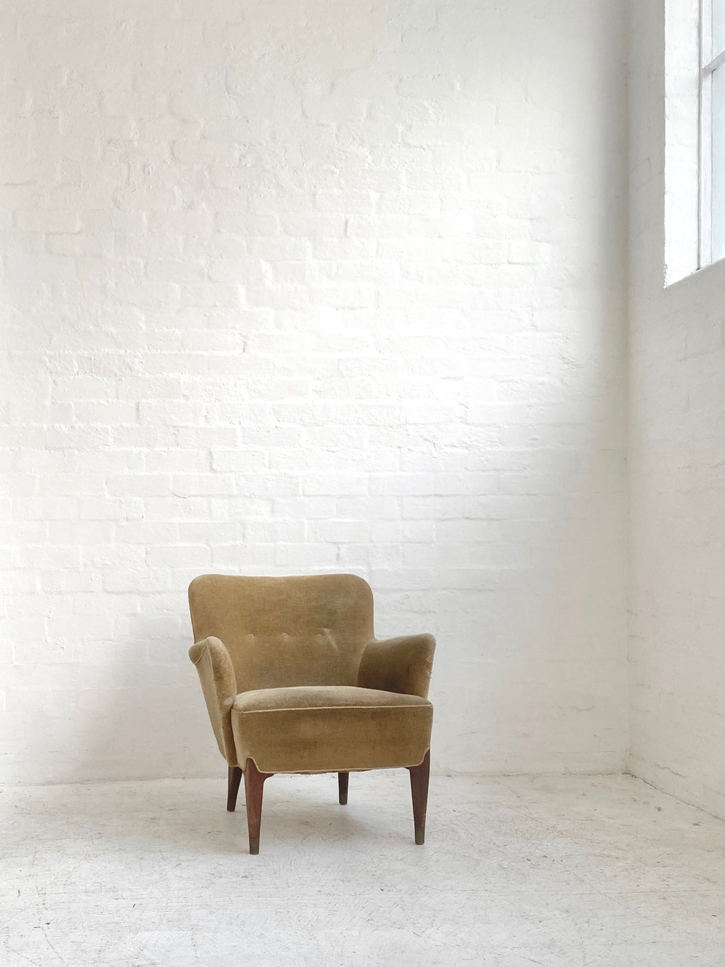 Danish Velvet Lounge Chair