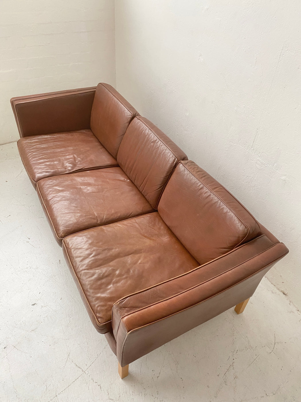 Stouby Leather Three Seater Sofa