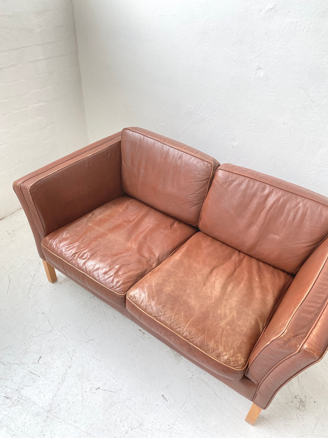 Stouby Leather Two Seater Sofa