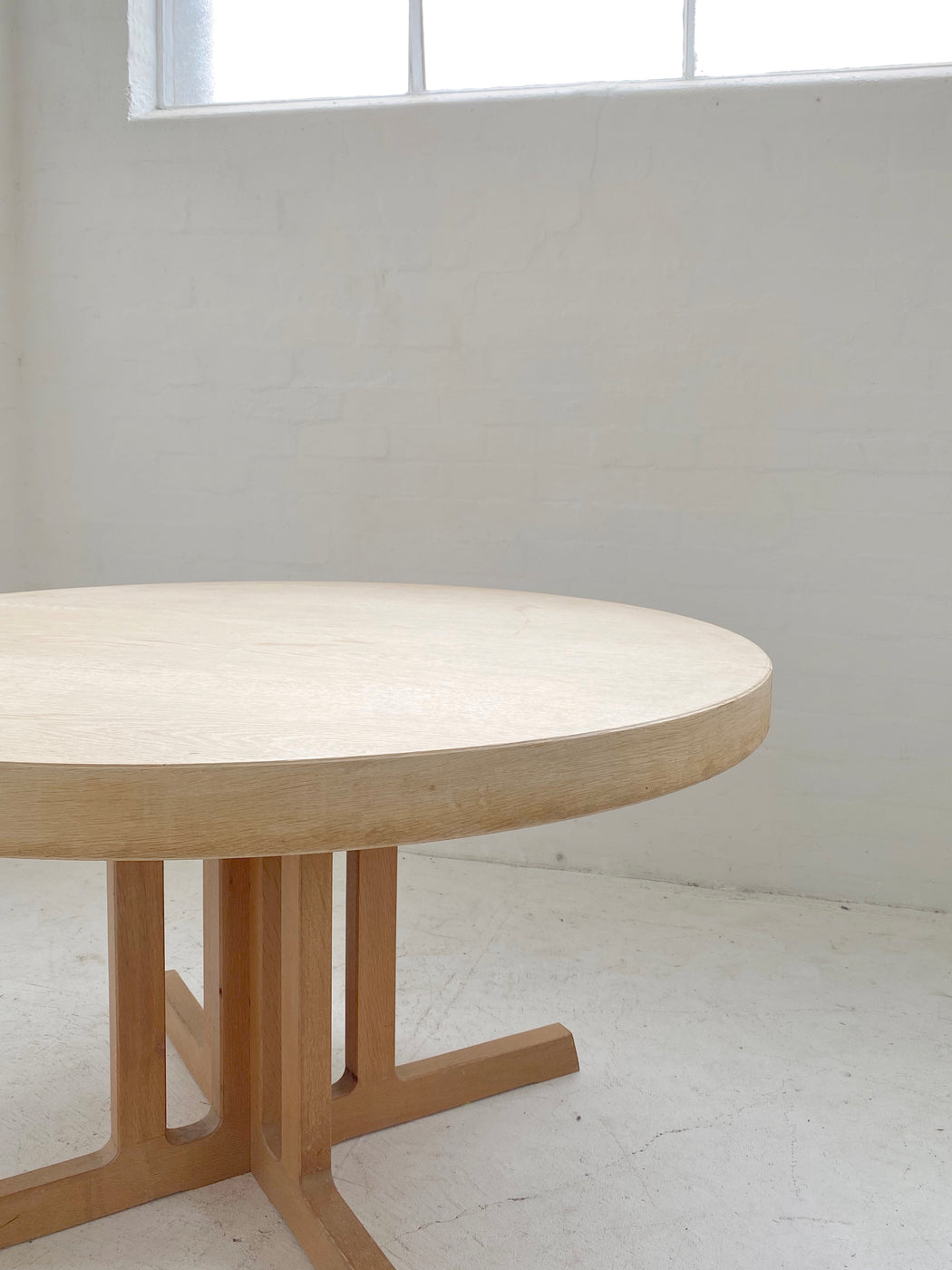 Danish Oak Pedestal Dining Table
