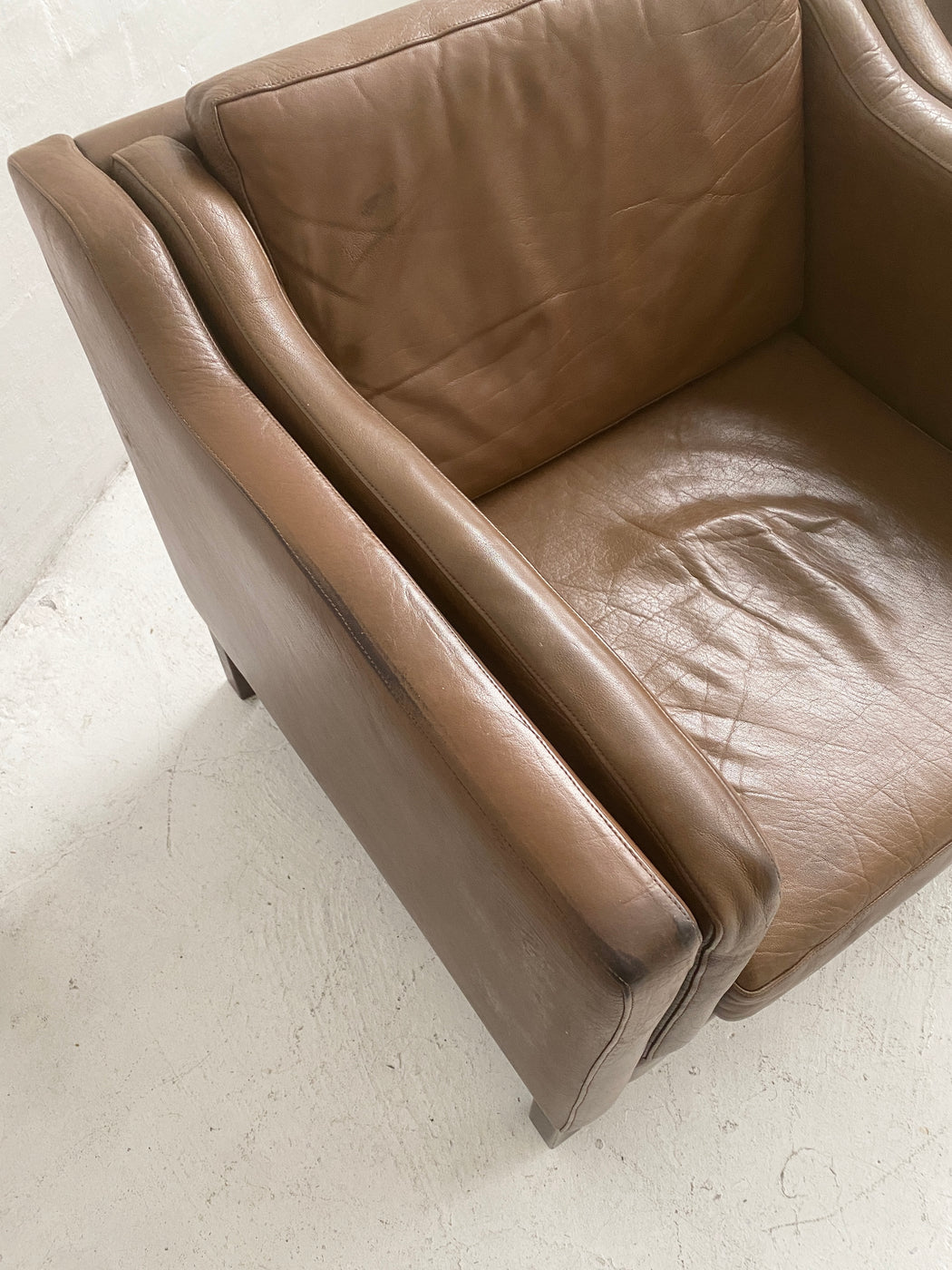 Pair of Danish Leather Lounge Chairs
