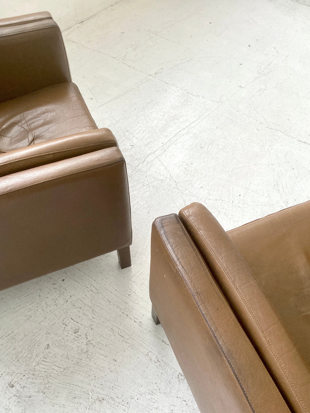 Pair of Danish Leather Lounge Chairs