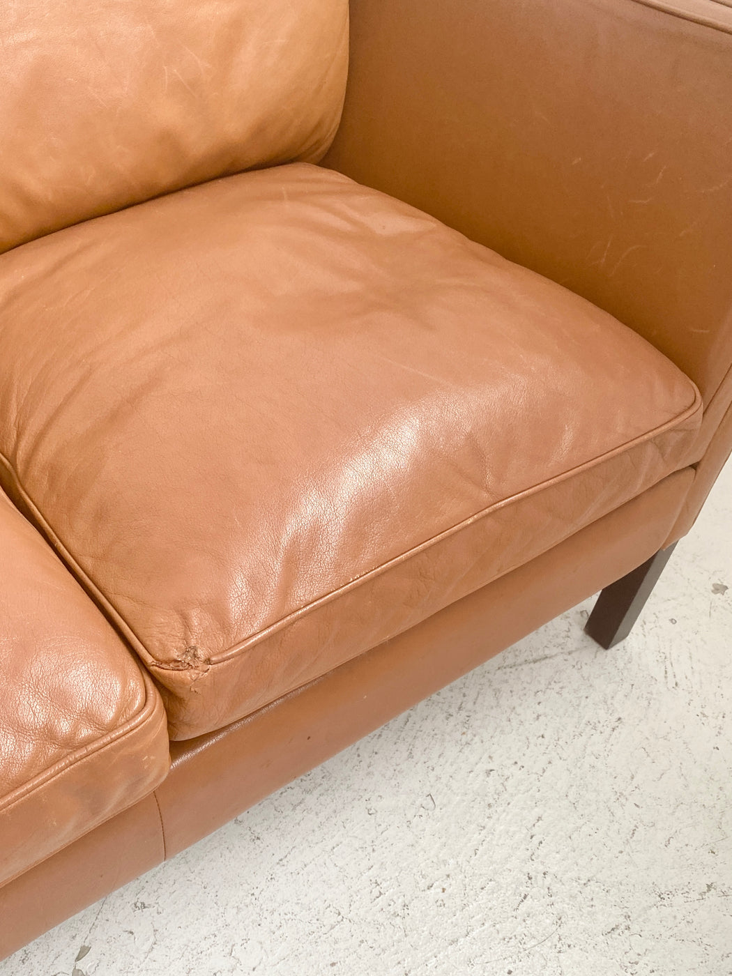 Stouby Tan Leather Sofa
